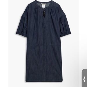 ’S Max Mara Denim Tunic Dress with Beaded Button Detail | Size IT 34 (US 0/XS)